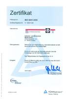 Zertifikat ISO 9001:2015 EN